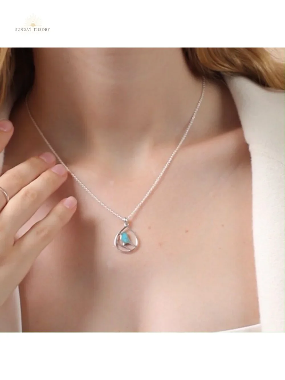 Sterling Silver Bird Pendant Necklace 16